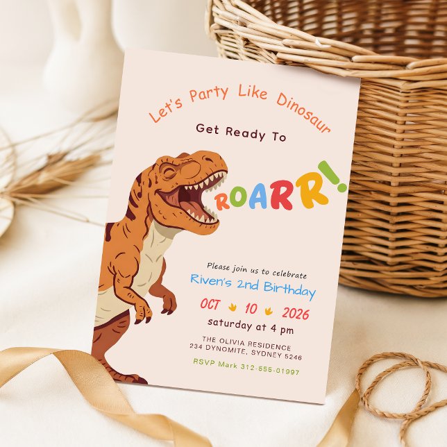 Dinosaur Birthday Invitation, Get Ready to Roar Invitation (Creator Uploaded)