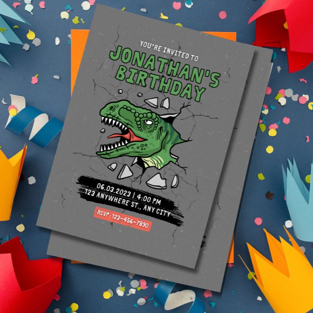 Dinosaur Birthday Invitation Kids Birthday Party  (Creator Uploaded)
