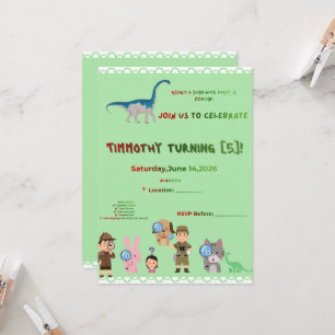 dinosaur birthday invitation, kids dino party invi invitation