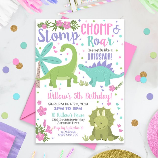 Dinosaur Birthday Invitation Party like a Dinosaur (Creator Uploaded)