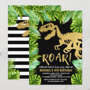Dinosaur Birthday Invitation Roar Dino Party Boy