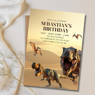 Dinosaur Birthday Invitation, T Rex Dino Birthday Invitation