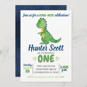 Dinosaur Birthday Invitation - T-Rex Invite