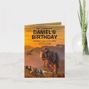 Dinosaur birthday invitation, T REX Kids Birthday Invitation