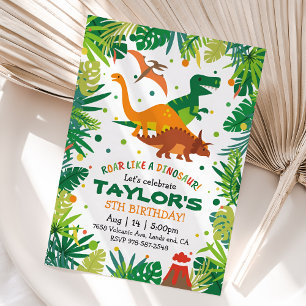 Dinosaur Birthday Invitation T REX Party