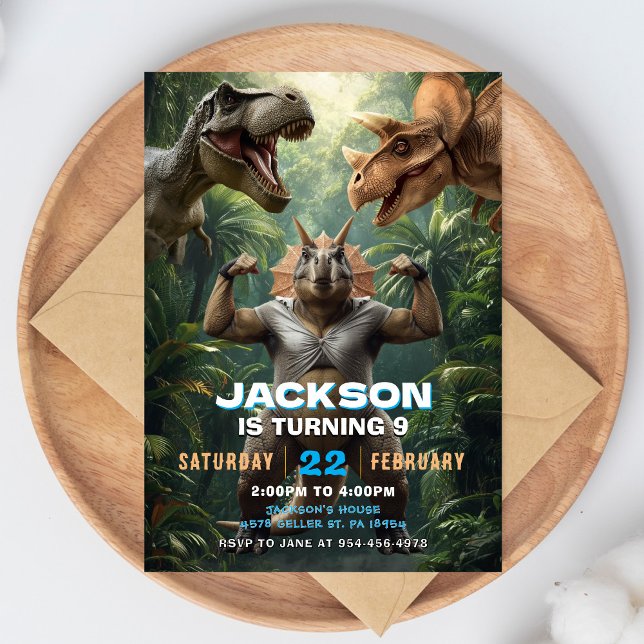 Dinosaur Birthday Invitation T Rex Party Invite (Creator Uploaded)