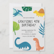 Dinosaur Birthday Invitation Template