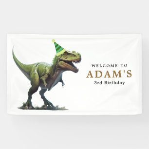 Dinosaur Birthday Invitation, Three rex Birthday Banner