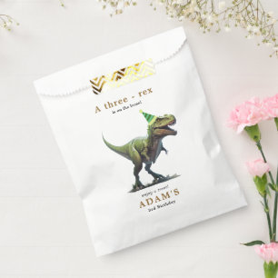 Dinosaur Birthday Invitation, Three rex Birthday Favour Bags