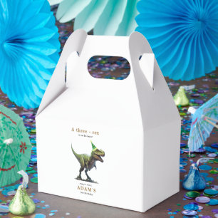 Dinosaur Birthday Invitation, Three rex Birthday Favour Box