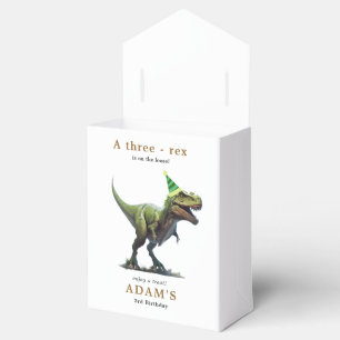 Dinosaur Birthday Invitation, Three rex Birthday Favour Box