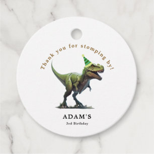 Dinosaur Birthday Invitation, Three rex Birthday Favour Tags