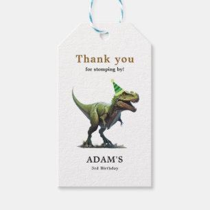 Dinosaur Birthday Invitation, Three rex Birthday Gift Tags
