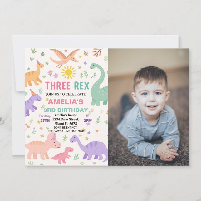 Dinosaur Birthday Invitations (Front)