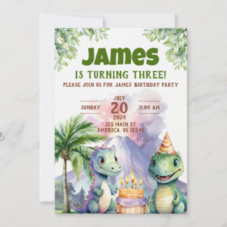 Dinosaur Birthday Invite