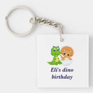 Dinosaur birthday key ring