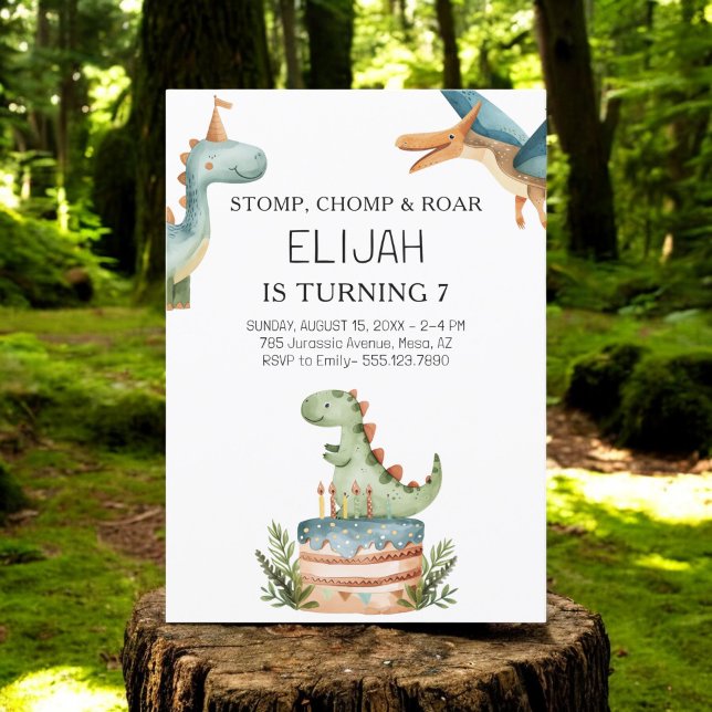 Dinosaur Birthday Kids Party Invitation (Creator Uploaded)