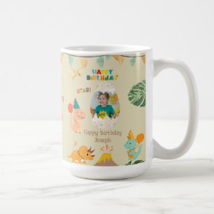 Dinosaur Birthday Mug Gift – Custom Name & Photo