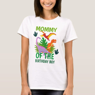Dinosaur birthday mum womens tshirts
