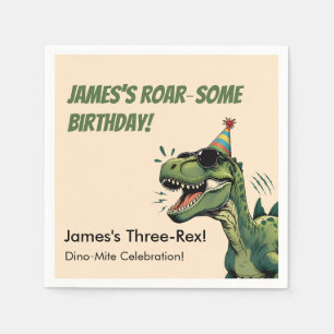 Dinosaur Birthday Paper Napkin Kids Party