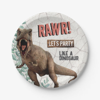 Dinosaur Birthday  Paper Plate