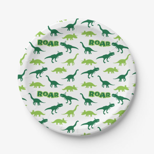 Dinosaur Birthday Paper Plates (Front)
