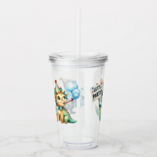 Dinosaur Birthday Party  Acrylic Tumbler