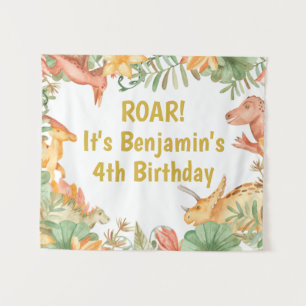 Dinosaur Birthday Party Backdrop Dino Kids Banner Tapestry