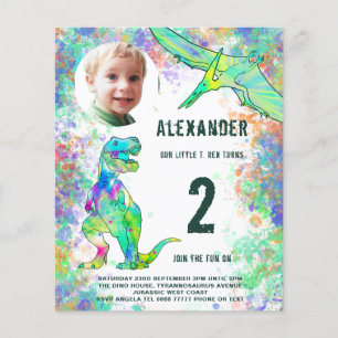 Dinosaur Birthday Party Budget Flyer