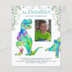 Dinosaur Birthday Party Budget Invitation Flyer