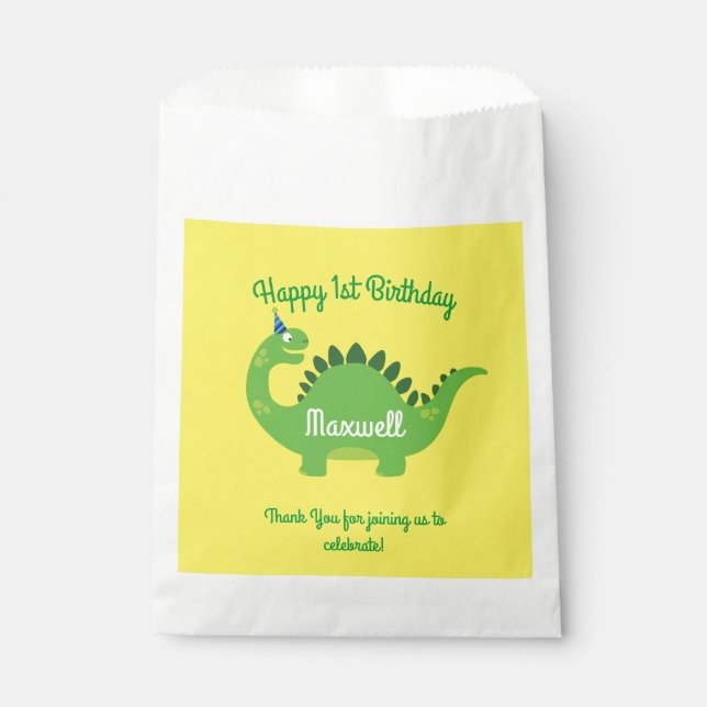 Dinosaur Birthday PArty Favour Bags (Front)