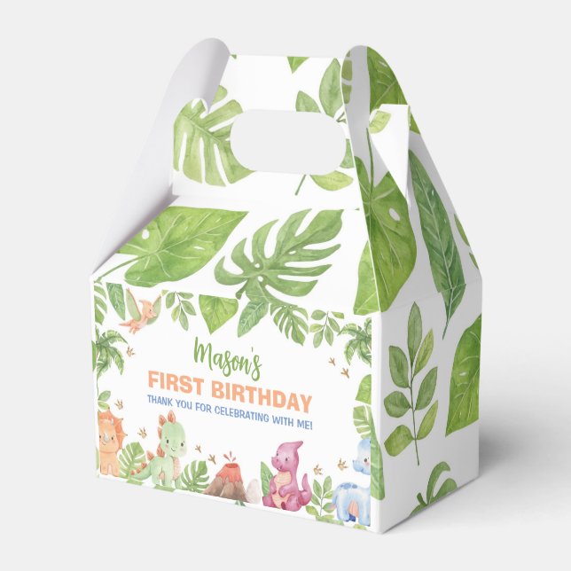 Dinosaur Birthday Party Favour Box (Front Side)