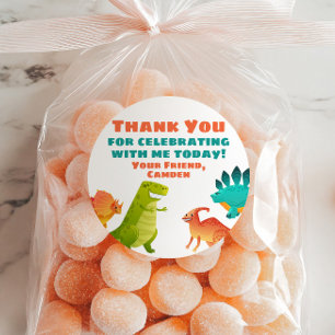 Dinosaur Birthday Party Favour Gift Sticker