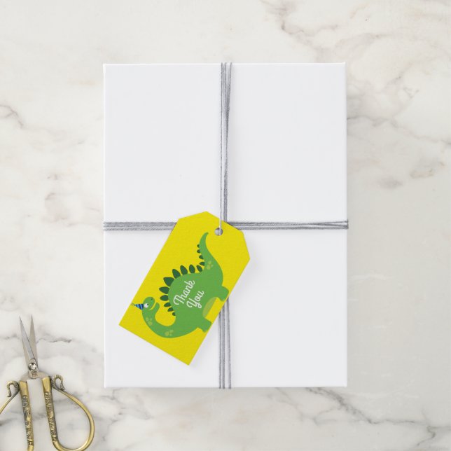 Dinosaur Birthday PArty Gift Tags (With Twine)