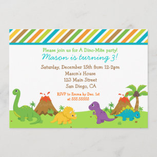 Dinosaur Birthday Party Invitaions Invitation