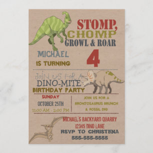 Dinosaur Birthday Party Invitation