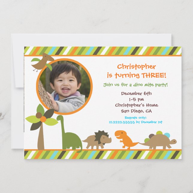 Dinosaur Birthday Party Invitation (Front)