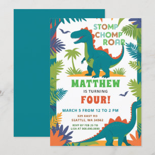 Dinosaur Birthday Party Invitation
