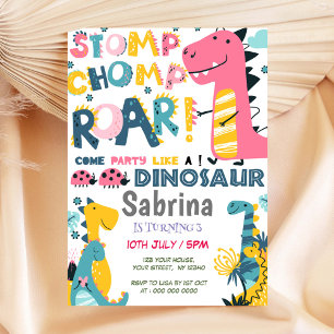 Dinosaur Birthday Party Invitation