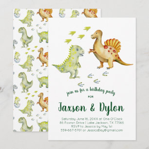 Dinosaur Birthday Party Invitation
