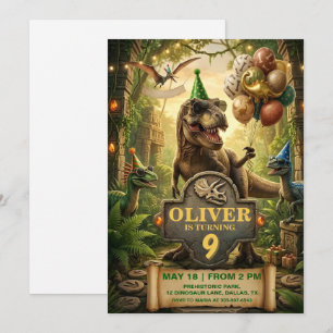 DInosaur Birthday Party Invitation Card