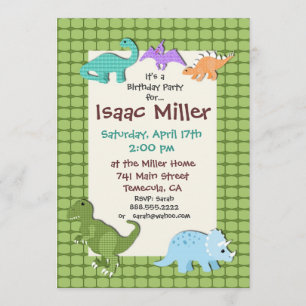 dinosaur birthday party invitation dino invite