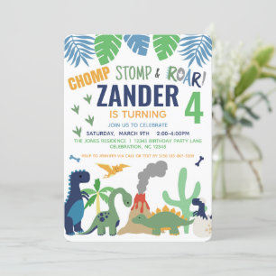 Dinosaur Birthday Party Invitation for Boy