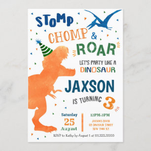 Dinosaur Birthday Party Invitations