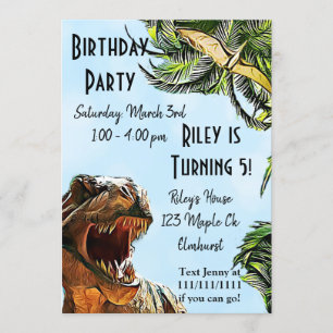 Dinosaur Birthday Party Invitations