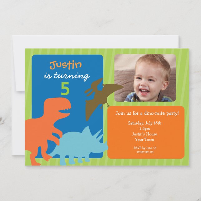Dinosaur Birthday Party Invitations (Front)