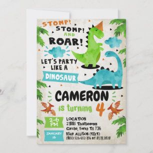 Dinosaur Birthday Party Invitations ROAR!!!!