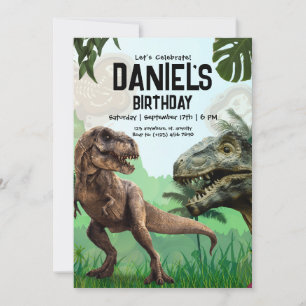 Dinosaur Birthday Party Invite, Roaring T Rex  Invitation