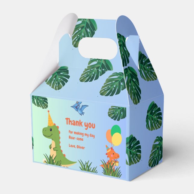 Dinosaur Birthday Party | Kids Dino Theme Favour Box (Front Side)