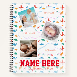 Dinosaur birthday party Milestone Guest Book